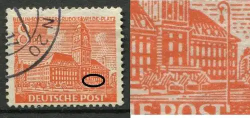 (2064) Berlin West Nr.46 PF I        O  gestempelt / Fenster oberhalb OS in POST sitzt auf darunter liegender Linie auf