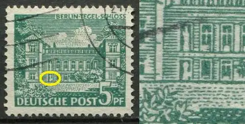 (2062) Berlin West Nr.44 PF I        O   gestempelt / weiße Ausbuchtung in innerer Tür