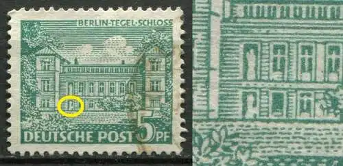 Berlin West Nr.44 PF I        O  used        (2061) weiße Ausbuchtung in innerer Tür