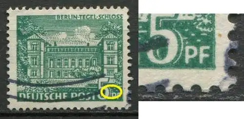 (2059) Berlin West Nr.44 PF III        O  gestempelt /  Punkt über P von PF