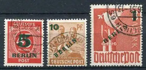 (1920) Berlin West Nr.64, 65 + 67        O  gestempelt