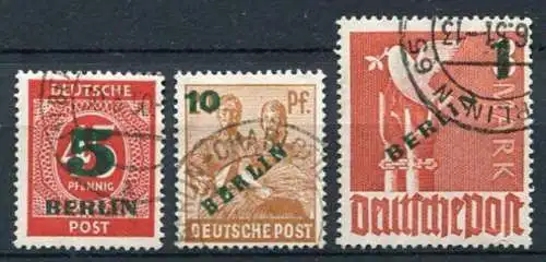 Berlin West Nr.64, 65 + 67        O  used        (1920)