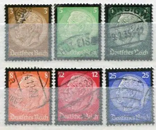 (3706) Deutsches Reich Nr.548/53         O  gestempelt