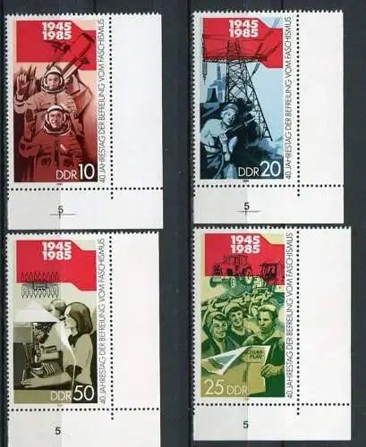 DDR Nr.2941/4          **  mint      (19977) ( Jahr: 1985 ) Eckrand