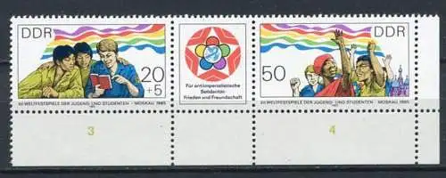 DDR Nr.2959/60 Streifen          **  mint      (20847) ( Jahr: 1985 ) Eckrand