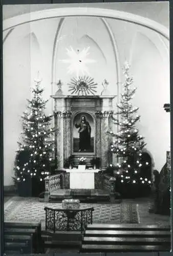 (04293) Kirchenaltar zu Weihnachten - s/w - Foto