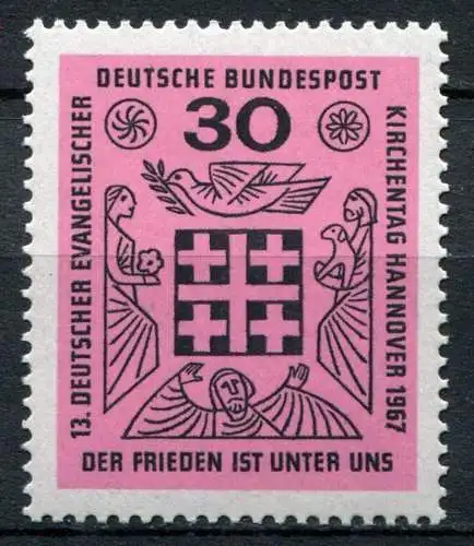 BRD Nr.536          **  mint        (0129) (Jahr:1967)