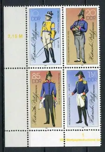 (20860) DDR Nr.2997/3000 II Viererblock         **  postfrisch  Eckrand