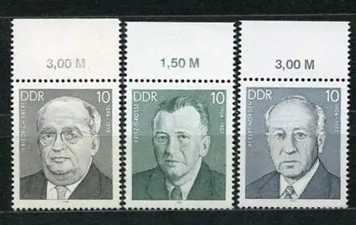 (20809) DDR Nr.2849/51           **  postfrisch  Rand