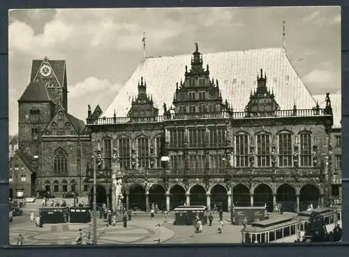 (04278) Bremen - Marktplatz mit Rathaus, Roland und U. L. Frauenkirche - Echt Foto s/w - n. gel. - L.H.B. 203