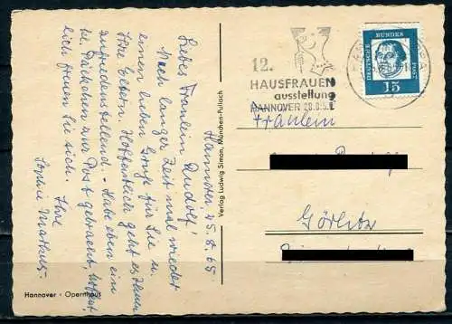 (4274) Hannover - Opernhaus - s/w  - gel. 1965 - Verlag Ludwig Siimon