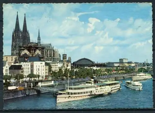 (4269) Köln - Dom und Rhein - Schiffe - gel. 1966 - Krüger