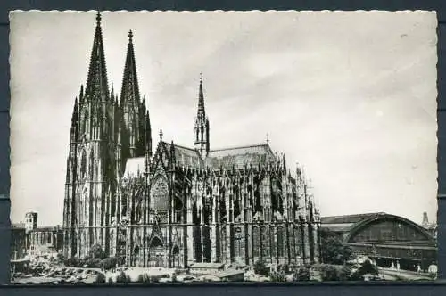 (4267) Köln am Rhein / Dom Südseite - Echte Fotografie 23 s/w - gel. 1955 Nachgebühr - Walter Bales, Köln-Klettenberg