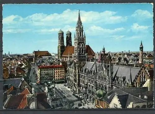 (4265) München - Rathaus und Frauenkirche - gel. 1967 - Verlag Manfred Huckauf, München