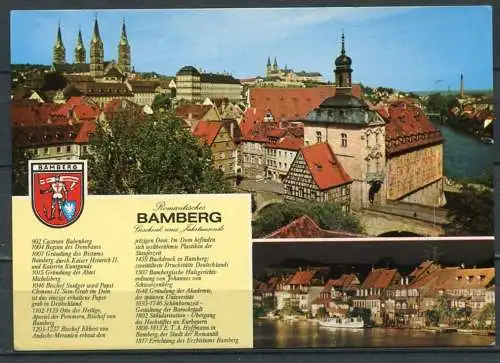 (04263) Romantisches Bamberg - Mbk. mit Wappen und kleiner Chronik - n. gel. - Kunstverlag Maximilian Liebl, Regensburg