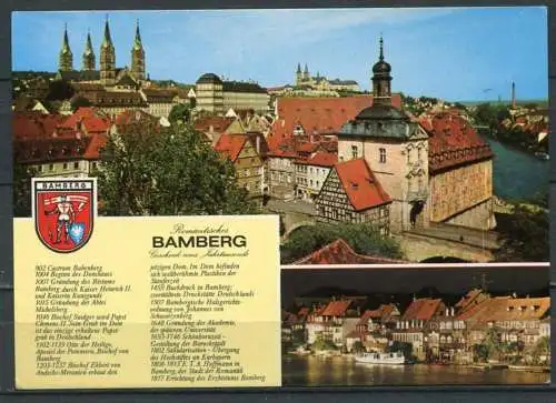 (4263) Romantisches Bamberg - Mbk. mit Wappen und kleiner Chronik - n. gel. - Kunstverlag Maximilian Liebl, Regensburg