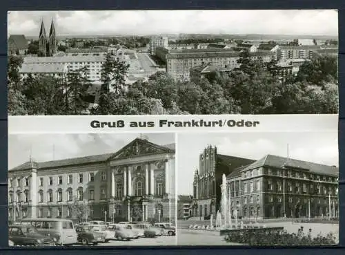 (04248) Gruß aus Frankfurt/Oder - Mbk. s/w - Barkas, Trabant, Wartburg - Oldtimer - gel. - DDR