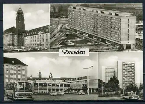 (04213) Dresden - Mbk. s/w - Omnibus, Oldtimer Wartburg - gel. - DDR - Verlag Görtz, Bad Frankenhausen