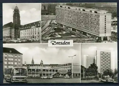 (4213) Dresden - Mbk. s/w - Omnibus, Oldtimer Wartburg - gel. - DDR - Verlag Görtz, Bad Frankenhausen