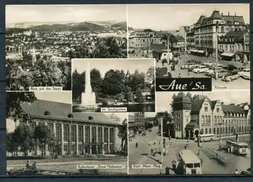 (4192) Aue / Sa. - Mbk. - Omnibus / Oldtimer - Echt Foto s/w - n. gel. - Erhard Neubert KG, Karl-Marx-Stadt