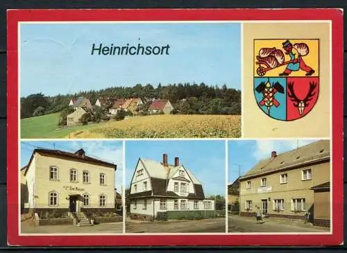 (4174) Heinrichsort Kr. Hohenstein-Ernsthal - Mbk. mit Wappen - gel. 1994 - DDR - Bild und Heimat Reichenbach