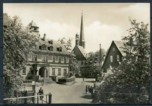 (4168) Mülsen St. Niclas - Rathaus und Kirche - Echt Foto s/w - n. gel. - DDR - R. Kallmer, Zwickau/ Sa.