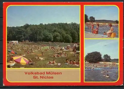 (04154) Volksbad Mülsen St. Niclas - Mbk.- n. gel. - DDR - Bild und Heimat Reichenbach