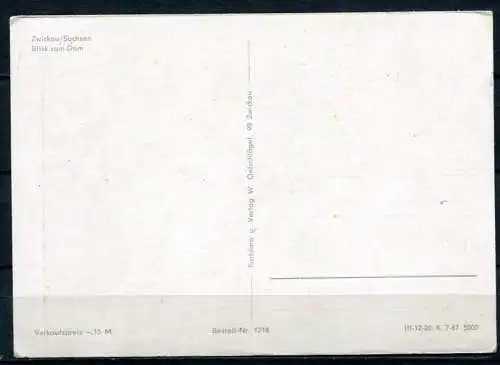 (4097) Zwickau - Blick zum Dom - n. gel. - W. Oelschlägel, Zwickau