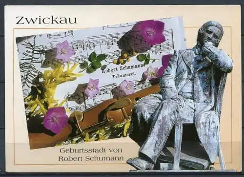 (04080) Robert Schumann - gel. 2000 - Stempel: Tag der Sachsen 1.-3.9.2000 Zwickau - Verlag Schöning & Co.