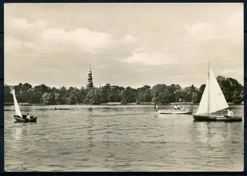 (4065) Zwickau - Schwanenteich - s/w - n. gel. - Echt Foto - VEB Bild und Heimat Reichenbach i. V.