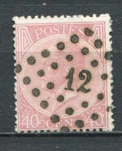Belgien Nr.17 D          O  used        (1171) Nummerrnstempel: 12