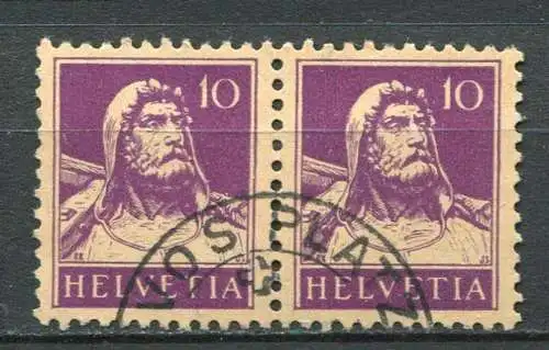 Schweiz Nr.204 z Paar         O  used       (1580)  geriffeltes Papier