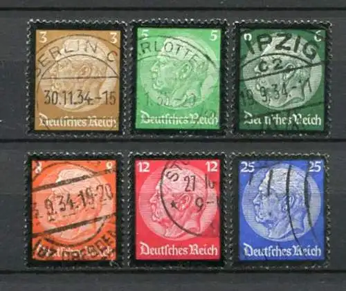 (3498) Deutsches Reich Nr.548/53          O  gestempelt