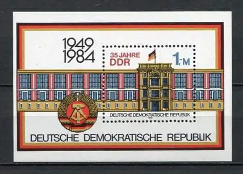 DDR Block 77          **  mint  (MNH)     (23268) ( Jahr: 1984 )