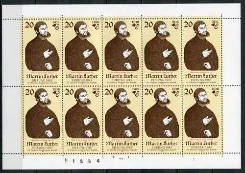 (23263) DDR Nr.2755 Kleinbogen         **  postfrisch