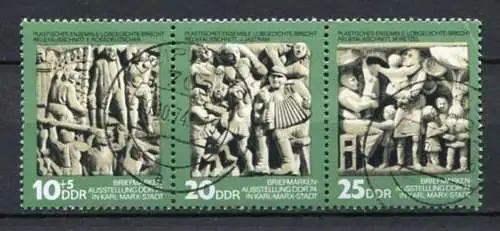 (22453) DDR Nr.1988/90 Streifen          O  gestempelt