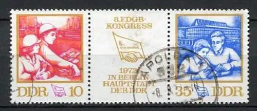 DDR Nr.1761/2 Streifen          O  used       (22424) ( Jahr:1972 )