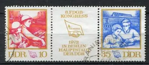 DDR Nr.1761/2 Streifen          O  used       (22422) ( Jahr:1972 )