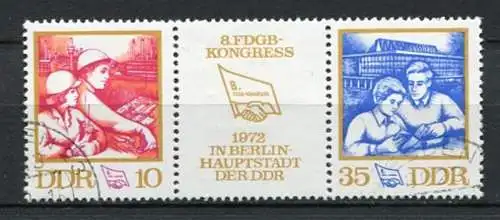 DDR Nr.1761/2 Streifen          O  used       (22421) ( Jahr:1972 )