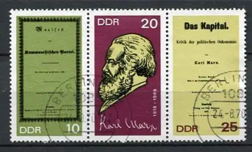 DDR Nr.1365/7 Streifen          O  used       (22380) ( Jahr:1968 )