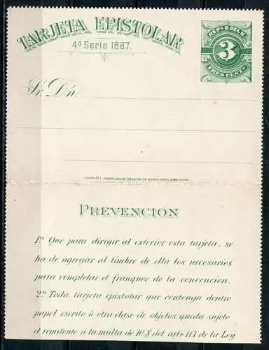 (190) Uruguay Ganzsache 1897 Tarjeta Epistolar  