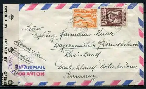 (500) Peru Luftpostbrief Zensurpost Lima - Preyersmühle