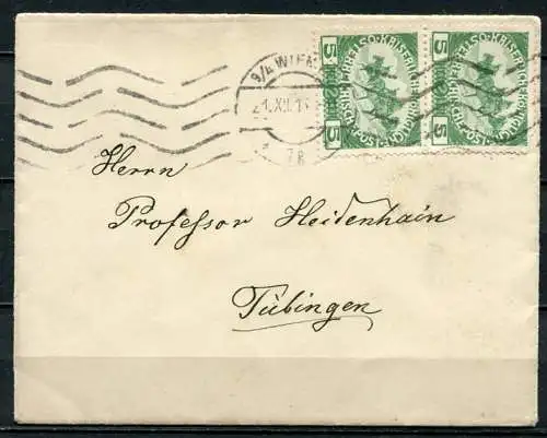 Österreich Zensurpost Nr.181 (2) 21.12.1915 Wien - Tübingen         (3534)
