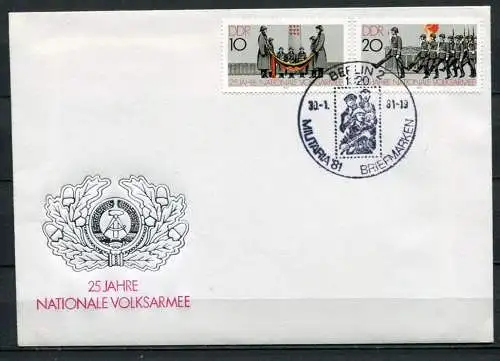 DDR Militaria Berlin Sonderstempel Briefmarken 1981  (B505) 2580/1