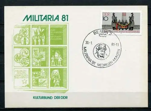 (504) GS DDR Ganzsache Militaria Berlin Sonderstempel Medaillen und Münzen 1981