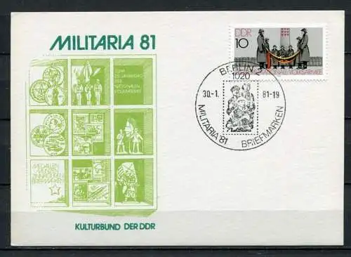 (503) GS DDR Ganzsache Militaria Berlin Sonderstempel Briefmarken 1981