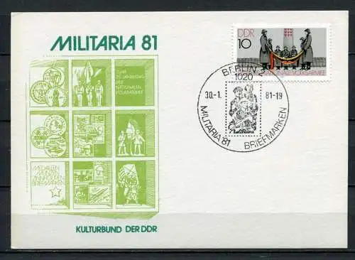 DDR Ganzsache Militaria Berlin Sonderstempel Briefmarken 1981  (B503)