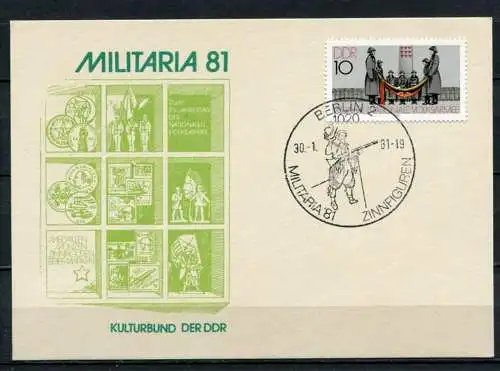 (502) GS DDR Ganzsache Militaria Berlin Sonderstempel Zinnfiguren 1981  