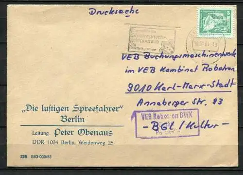 (483) Brief DDR Die lustigen Spreefahrer Berlin 1984 