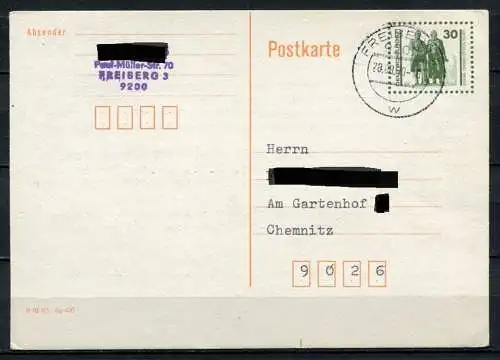 DDR Ganzsache Postkarte P107 I  (B479) Freiberg